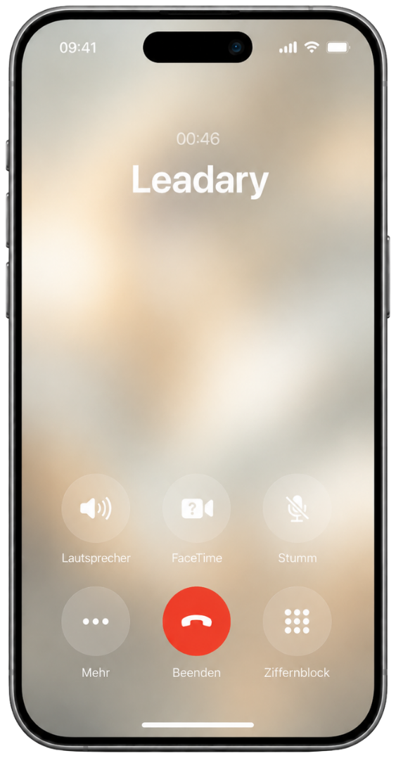 KI-Telefonassistent von Leadary nimmt einen Anruf entgegen